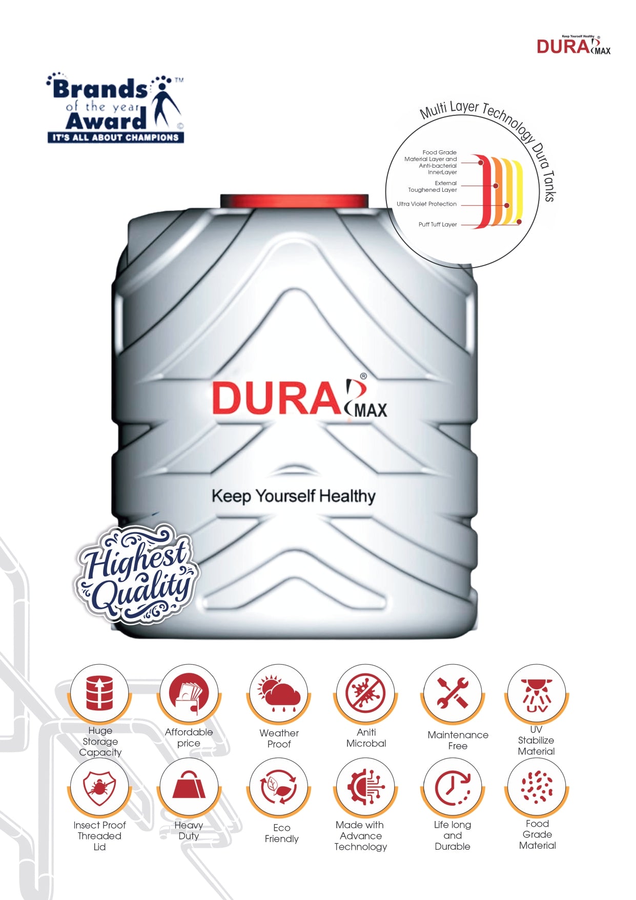 Dura Max Blow 3 Layered Water Tank MEDIUM / HEAVY